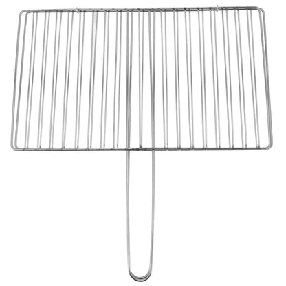 ibasenice Portable Fish Grill Basket Stainless Steel Outdoor Bbq Rack with Heat-Resistant Handle for Camping Grilling Fish Vegetables and Shrimp 16.33X16.14X0.39In