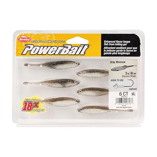 Berkley PowerBait Drip Minnow Fishing Soft Bait - color: Electric Shad, size: 3"