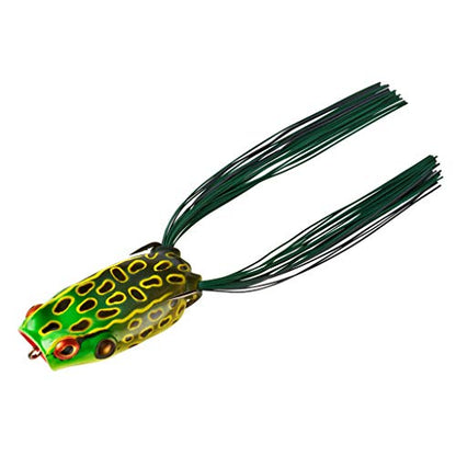 BOOYAH Poppin' Pad Crasher Topwater Bass Fishing Hollow Body Frog Lure with Weedless Hooks - color: Bullfrog