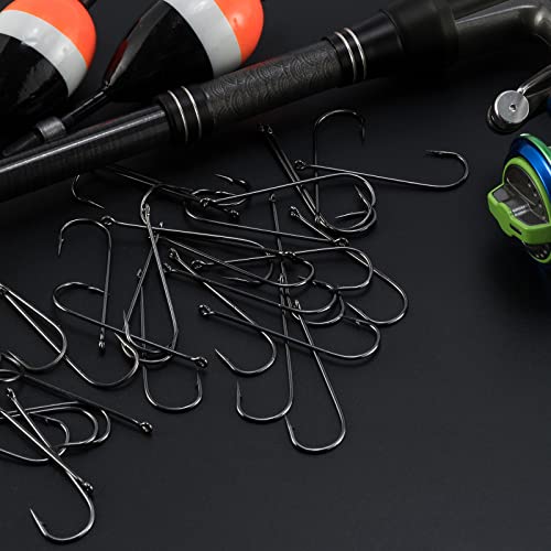 Dr.Fish 100 Pack Aberdeen Fishing Hooks Freshwater, Straight Shank Light Wire Worm Hooks for Bass/Crappie/Bream/Bluegill/Panfish - size: #12-100 Pack