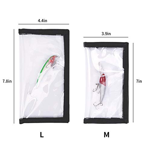 4 Pack Fishing Bait Cover Durable Clear 0.5mm PVC Lure Wrpas for Shape Fishing Hooks Fishing Bait Storage Protector for Saltwater Freshwater Fishing Gear 2Large+2Medium