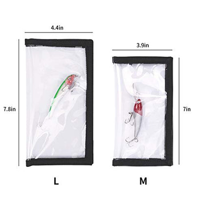4 Pack Fishing Bait Cover Durable Clear 0.5mm PVC Lure Wrpas for Shape Fishing Hooks Fishing Bait Storage Protector for Saltwater Freshwater Fishing Gear 2Large+2Medium
