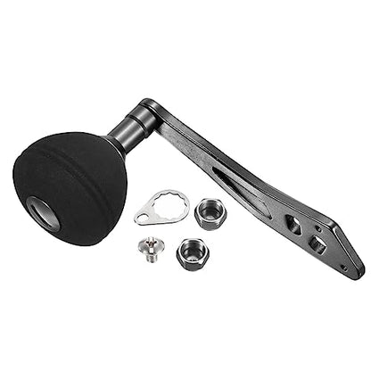PATIKIL Baitcasting Power Handle, Metal Fishing Reel Handle EVA Knob Grip Replacement Parts for Rocker Arm Accessories - color: Silver