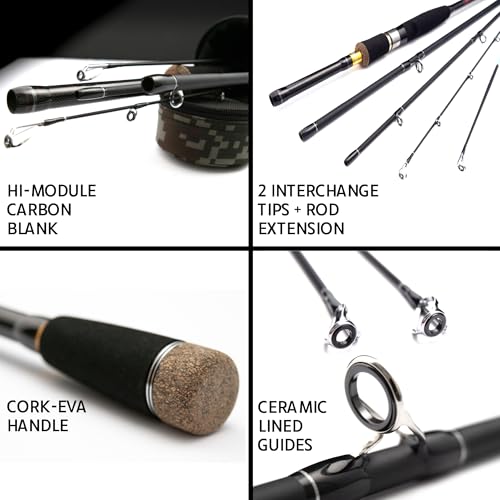 Rigged and Ready Predator Series Spin & Baitcast Travel Fishing Rods. Unique Spin Cast Micro Trigger. Compact Hi-Carbon Rods. 4 Rod Sections, 2 Tips, + case. Mobile Lure Rod Anglers. Fresh & Saltwater