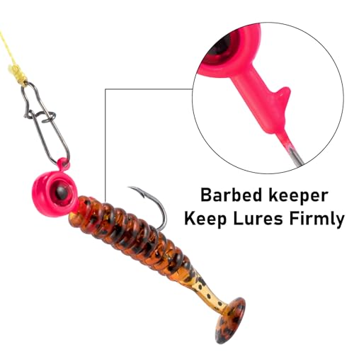 Dr.Fish 30 Pack Crappie Jig Kit 6 Colors Freshwater Fishing Jig Head Crappie Bass Trout Panfish Bluegill Hook Lure Sickle Hook 1/8oz 1/16oz 1/32oz - size: 1/16oz-30 Pack