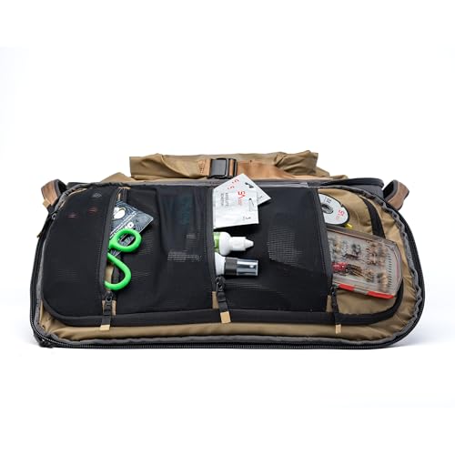 RiverSmith Waterproof Duffel Bag with Rod Tube Holders, Lightweight Fishing Travel Duffel with Backpack Straps, Durable Gear Bag for Fly Fishing, Boating & Adventure Travel (Shadow Kelp, 45L) - color: Shadow Kelp