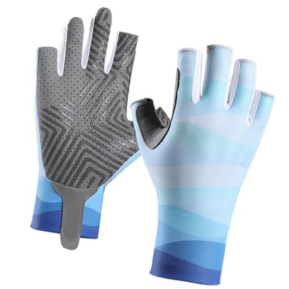 Breathable Elastic Gloves for Fishing Hiking Cycling UPF50+ Sun Protections Fishing Gloves Comfortable Fingerless - size: Medium