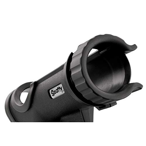 Scotty #230 Powerlock Rod Holder with #241 Side/Deck Mount, Adjustable Boat Fishing Rod Holder, Universal Cradle Design, Side or Deck Mount Installation, Marine-Grade Construction - color: Black
