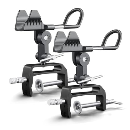 1/2 Pack Fishing Rod Holders for Boat, 360 Degree Adjustable Fishing Rod Holder with Enlarge Clamp, Aluminum Alloy, Suitable for Round /Square Tubular Hulls. - color: Fishing Rod Holder-2pack