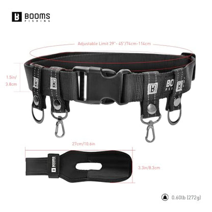 Booms Fishing FB2 Fishing Wade Belt, Adjustable Nylon Wading Belt 45" Max Length, Wade Belts for Casting Surf Kayak Accessory - style: Wade Belt With Rod Holder