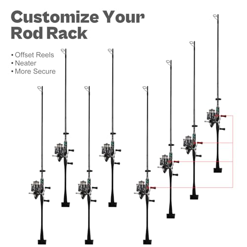 Fishing Rod Rack Clips/Making Kit, Customize Your Own Fishing Rod Holders for Garage, Also for Billiards Pool Cue Rack - style: Clips+holders