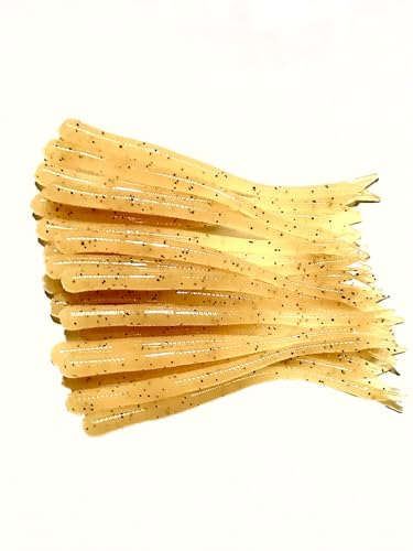 20 Pcs 4-1/2" Drop Shot Finesse Worms (Scent, Float), Soft Plastic Worms, Bass Fishing Worms - color: Chartreuse Slayer
