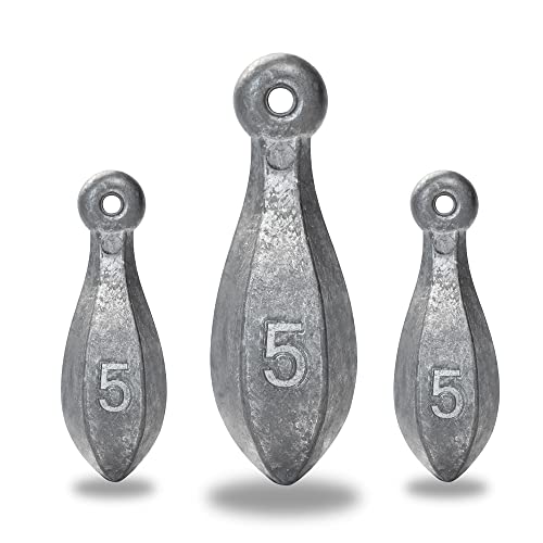 BLUEWING Bank Sinker 1LB/2LB/3LB/5LB/6LB Box Fishing Weights Saltwater Bullet Lead 1oz,2oz,3oz,5oz,8oz,10oz,12oz,16oz,32oz - style: #11 5oz, 10 Pack