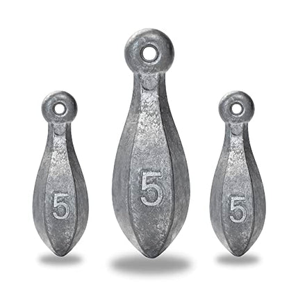 BLUEWING Bank Sinker 1LB/2LB/3LB/5LB/6LB Box Fishing Weights Saltwater Bullet Lead 1oz,2oz,3oz,5oz,8oz,10oz,12oz,16oz,32oz - style: #11 5oz, 10 Pack