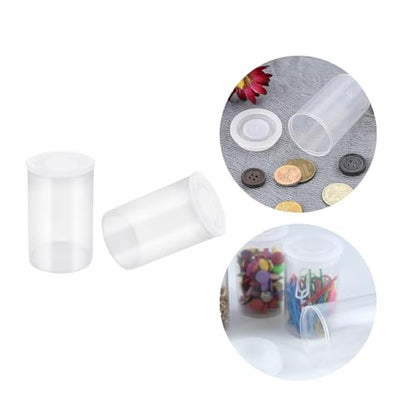 12PCS 33mm Transparent Plastic Bottle Bait Box Storage Container for Storing Supplements and Mixed Paints