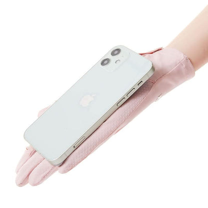 FGSS Summer Sunblock Gloves UV Protection Non-Slip Touchscreen Driving Gloves for Women Cyling Riding Outdoor - color: Pink+grey