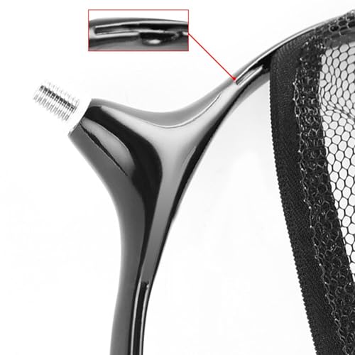 Fishing Landing Net Head Fly Fishing Net Rubber Coated Replacement Net 8mm Thread Fish Catching Releasing Landing Net Head - color: 45cm