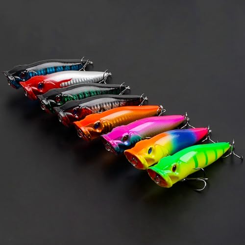 8PCS Fishing Lures Popper Lures Shadllow Deep Diving Swimbait Crankbait Fish Wobble Hard Fishing Baits for Bass Trout Freshwater and Saltwater Fish Tackles 3.54inch/4.0inch - color: 3.54inch - 8pcs
