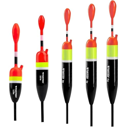 THKFISH Fishing Bobbers Fishing Floats and Bobbers Slip Bobbers for Fishing Balsa Floats Crappie Fishing Bobbers 1/6oz(3.47"X0.47"X6.73") 3/8oz(3.84"X0.6"X 7.2") 1/2oz(4.13"X0.75"X7.87") - color: Black-Mixed