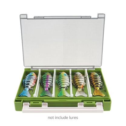 Double Sided Fishing Lure Box Organizer, Fishing Tackle Box Storage Hard Plastic Container Case for Lure Bait Hooks Beads (Green, 7.8 * 5.8 * 1.6 inch) - color: Green