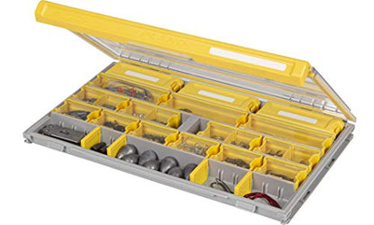 Plano Edge 3600 Terminal Tackle Storage, Gray and Yellow, Includes 10 Hook Retainers, Rustrictor Rust-Resistant Technology, Waterproof Premium Fishing Utility Box