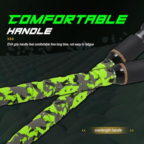 Sougayilang 3 Piece Surf Fishing Rod Combo Medium/Heavy Travel Spinning Rod with 4000/5000 Size Reel Baitfeeder Combo(9'/10'/11'12') - color: green, size: 9ft-Spinning-3Pc-M