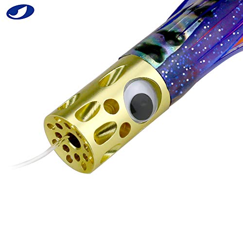 OCEAN CAT Saltwater Trolling Lure for Marlin Tuna Mahi Dolphin Durado Wahoo Trolling Lures Free Mesh Bag Offshore Big Game Lures - color: 7 in - Jet Head - 6pcs