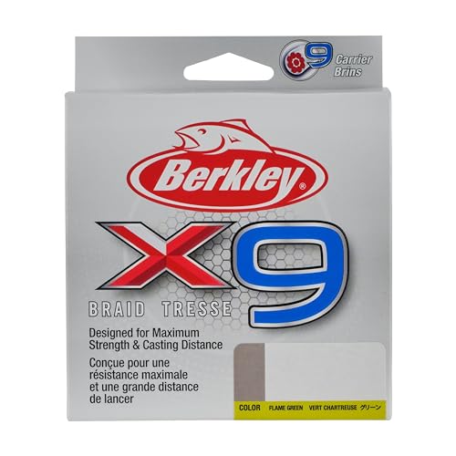 Berkley x9 Braid Fishing Line - color: Flame Green, size: 164yd, style: 10lb Test