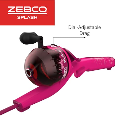 Zebco Youth Floating Spincast Reel and Fishing Rod Combo, Pre-Spooled with 6-Pound Cajun Line - color: Pink