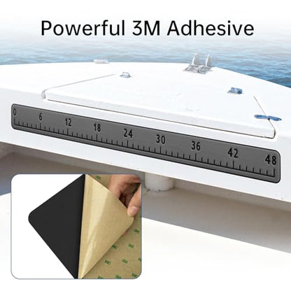 HZshark EVA Foam Fish Measuring Board, Fish Ruler with 3M Self-Adhesive Backing,48" Fishing Tape Measure for Boats Sailboats Yachts Kayaks - color: Dark Grey, size: 4.5"*48"