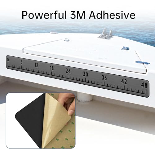 HZshark EVA Foam Fish Measuring Board, Fish Ruler with 3M Self-Adhesive Backing,48" Fishing Tape Measure for Boats Sailboats Yachts Kayaks - color: Dark Grey, size: 4.5"*48"