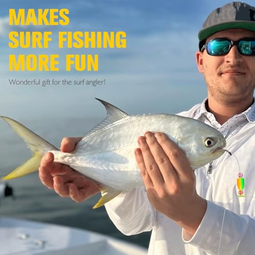 Dovesun 10PCS/4PCS Pompano Rigs for Surf Fishing Unique T-Knot Strong Pre-Rigged Surf Fishing Rigs with Three Circle Hooks Saltwater Pompano Floats - color: 4PCS