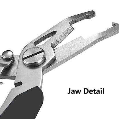 SEIWEI 3Pack Fishing Pliers Scissors Braid Cutters Stainless Split Ring Pliers Hook Remover Steel Fishing Line Cutting Tool for Saltwater Freshwater (Black+Red+Blue) - color: Black+Red+Blue