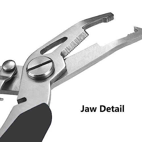 SEIWEI Fishing Pliers Scissors Braid Cutters Stainless Split Ring Pliers Hook Remover Steel Fishing Line Cutting Tool for Saltwater Freshwater (Blue) - color: Blue
