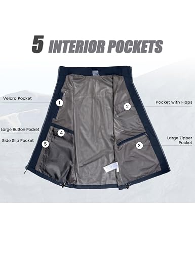 Little Donkey Andy Men's Lightweight Quick Dry Vest Windproof Sleeveless Jacket with 11 Pockets for Travel Fishing Hiking - color: Deep Blue, size: Small