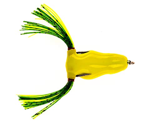 Scum Frog Scumdog Topwater Bass Fishing Hollow Body Frog Lure with Weedless Hooks - color: Chartreuse, size: 1/2 Ounce