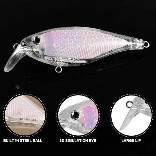 10pcs/20pcs Fishing Blanks Lures Kit Fishing Topwater Unpainted Swimbait Unpainted Crankbaits Hard Baits DIY Lure for Bass Salmon Trout Saltwater and Freshwater - color: G: 20pcs 0.39oz/11g and 0.4oz/11.5g