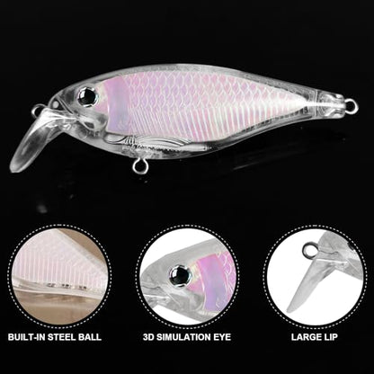 10pcs/20pcs Fishing Blanks Lures Kit Fishing Topwater Unpainted Swimbait Unpainted Crankbaits Hard Baits DIY Lure for Bass Salmon Trout Saltwater and Freshwater - color: G: 20pcs 0.39oz/11g and 0.4oz/11.5g