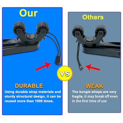 Huntury DoubleHeader Kayak Track Paddle Holder, Save Kayak Track Space, Kayak Paddle Clip, Kayak Track Mount Accessories, Kayak Oar/Fishing Net Holder for Fishing, Pack of 2 - color: Black