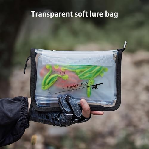 Fishing Lures Bag – PVC Clear 10 Page Ring Binder Bait Pouch, Zipper Storage Organizer | Portable Tackle Arrangement for Saltwater Freshwater Lake River Pond Beach Shore Boat Outdoor