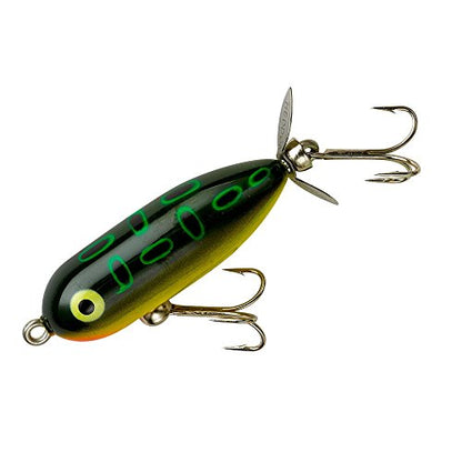 Heddon Torpedo Prop-Bait Topwater Fishing Lure with Spinner Action - color: Bullfrog, size: 1/4 oz (1 7/8 Inch)