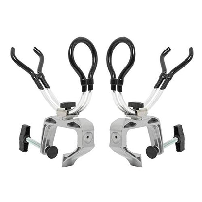 NovelBee 2-Pack of Aluminum Alloy Boat Rods Holder with Clamp Adjustable Up and Down and 360 Degree Rotatable Fishing Rod Racks