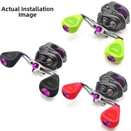 EVA Fishing Reel Knobs Compatible with for Daiwa DRT CQ200 Tatula 300For for Antares for Exsence for Stradic, Modified Giant Thunder Strong Handle Grips with Bearings and Hex Wrench