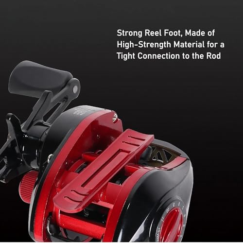 Metal + Nylon Baitcasting Reel - 7.2:1 High-Speed, Metal Spool, Dual Magnetic Brake, 8kg Drag, Long-Casting Anti-Backlash Lure Reel for Bass & Multi-Species Fishing - color: Red