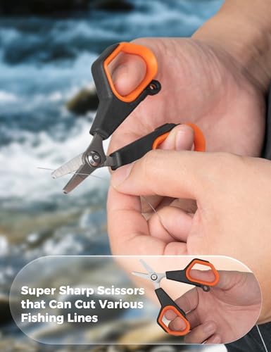 Fishing Tools Kit, Fishing Pliers,Fishing Scissors, Fishing Line Cutter for Braided Fishing Line,Fishing Gear with Lanyard - color: 6.5"Fishing Pliers Orange
