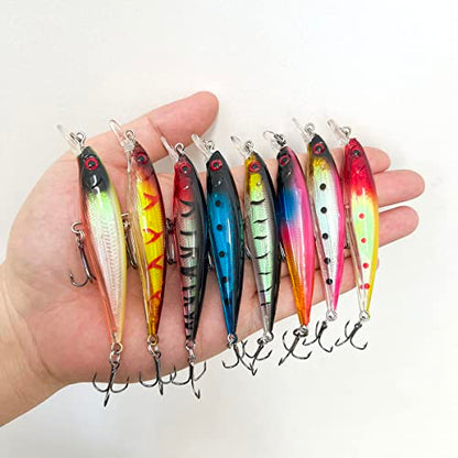 Fishing Lures Kit Set, Baits Tackle Including Crankbaits, Topwater Lures, Spinnerbaits, Worms, Jigs, Hooks, Tackle Box and More Fishing Gear Lures for Bass Trout - color: 18Pcs Fishing Lures