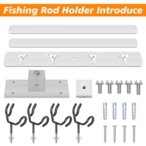 4 Head Fishing Rod Holder, 360° Adjustable Fishing Rod Holder Aluminum PVC Coated Boat Fishing Holder