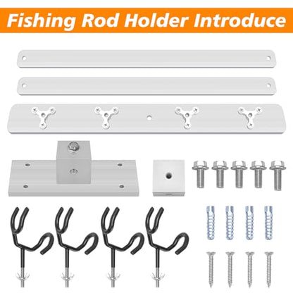 4 Head Fishing Rod Holder, 360° Adjustable Fishing Rod Holder Aluminum PVC Coated Boat Fishing Holder