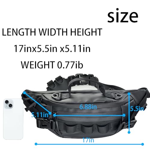 Fishing Fanny Pack for Men -Fishing Fanny Pack-Lightweight and Fishing Sling Pack - color: balck3