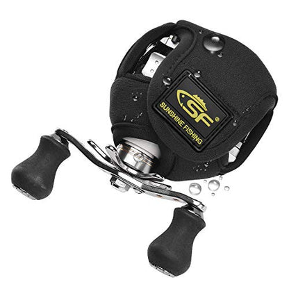 SF Low Profile Casting Baitcast Reels Cover Case Reel Pouch Glove for Fits 50 100 200 300 Series Baitcaster - color: Baitcast up to 200 Series/3 PCS